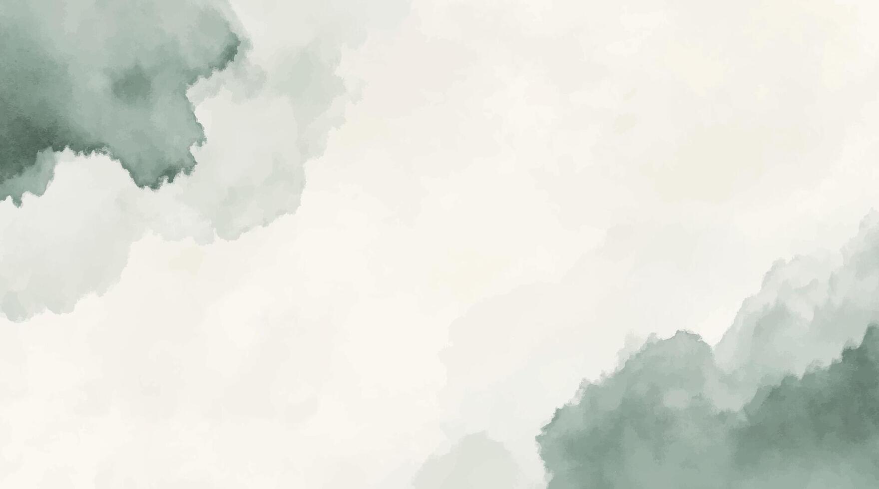 Abstract green khaki watercolor aesthetic horizontal background. Hand drawn Brush stroked painting splatter texture. pastel color watercolour vector