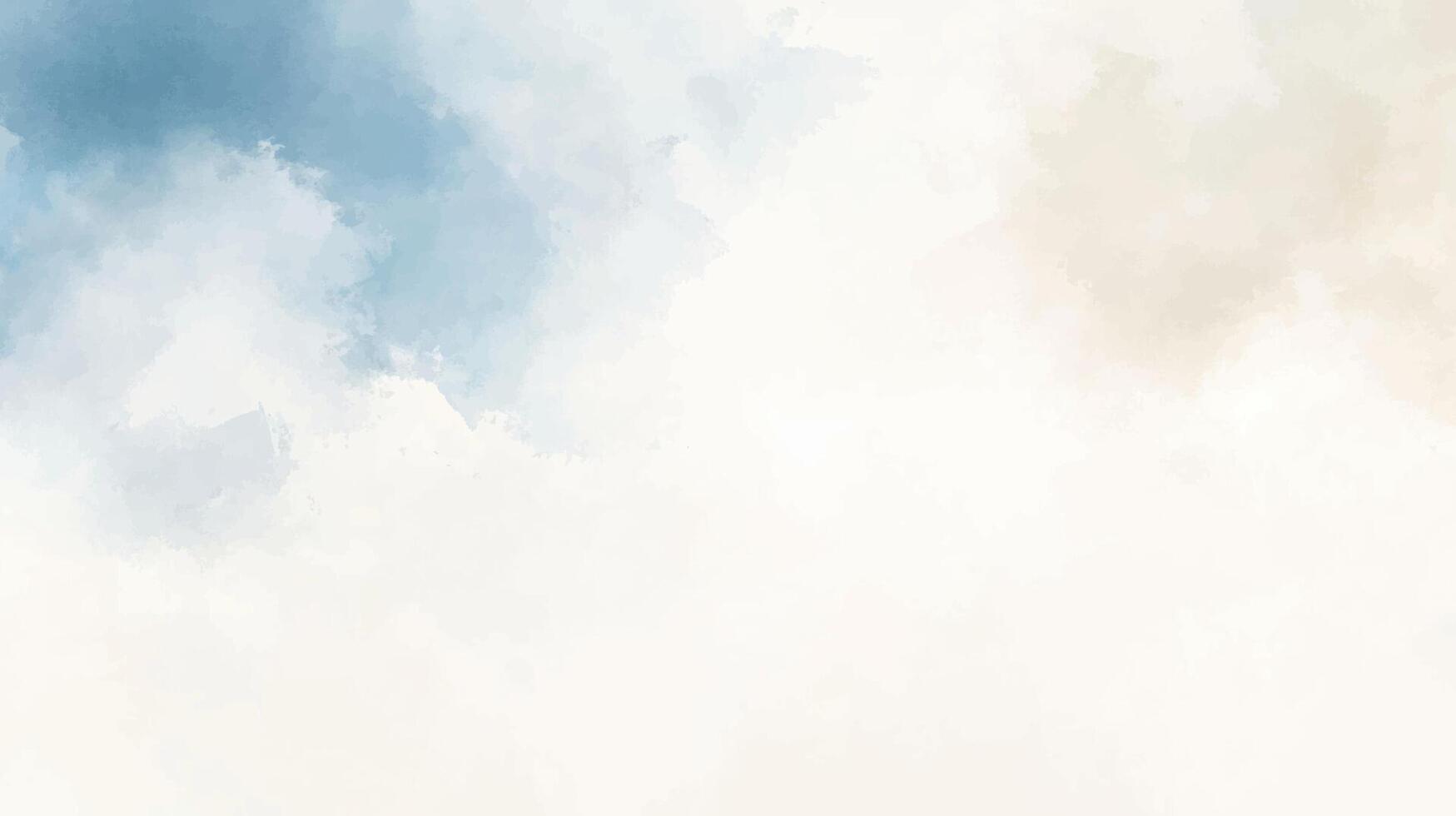 Abstract blue watercolor aesthetic horizontal background. Hand drawn Brush stroked painting splatter texture. pastel color watercolour vector