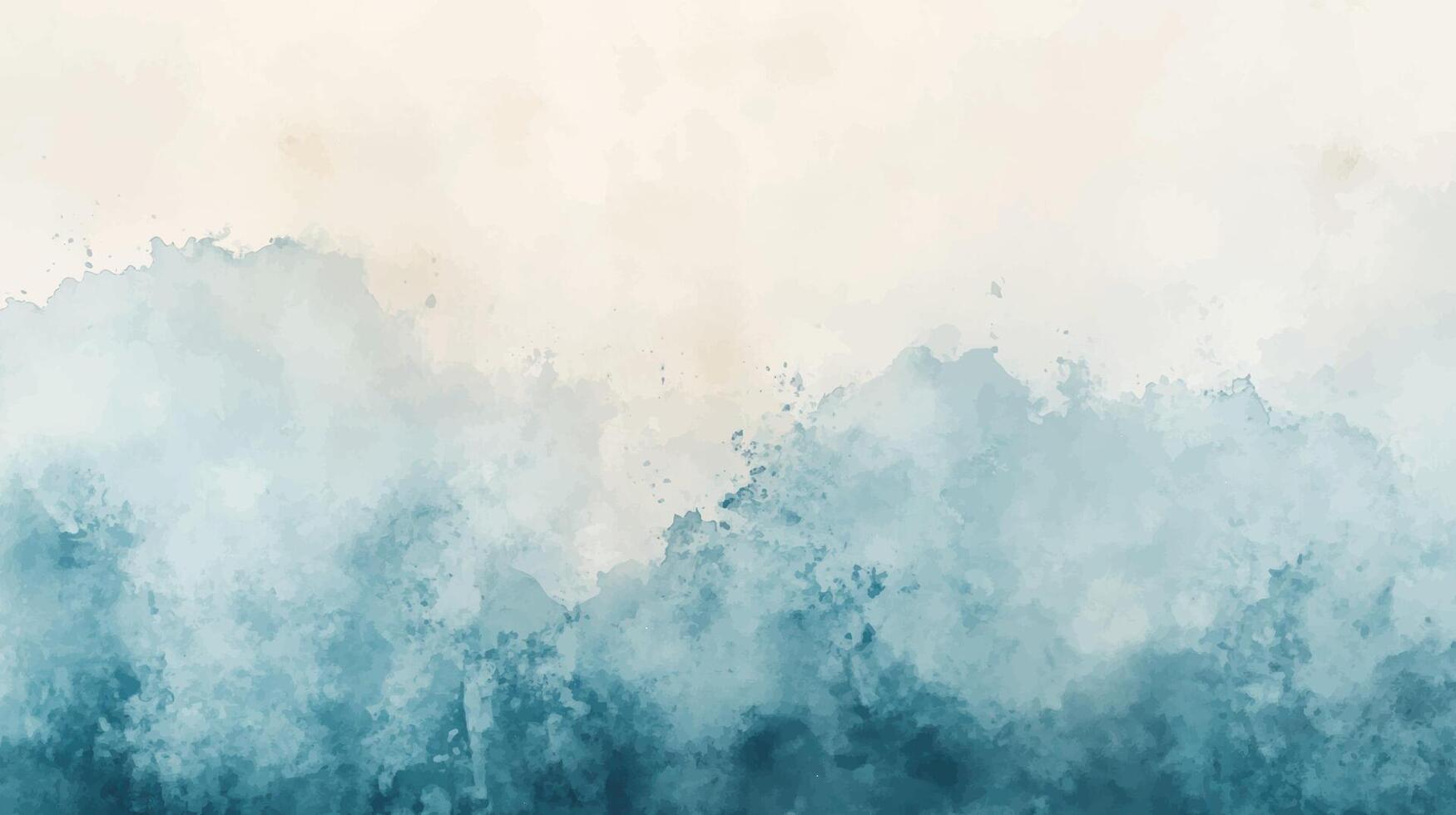 Abstract horizontal watercolor blue background. Hand drawn dark texture. Brush stroked painting pastel color vector