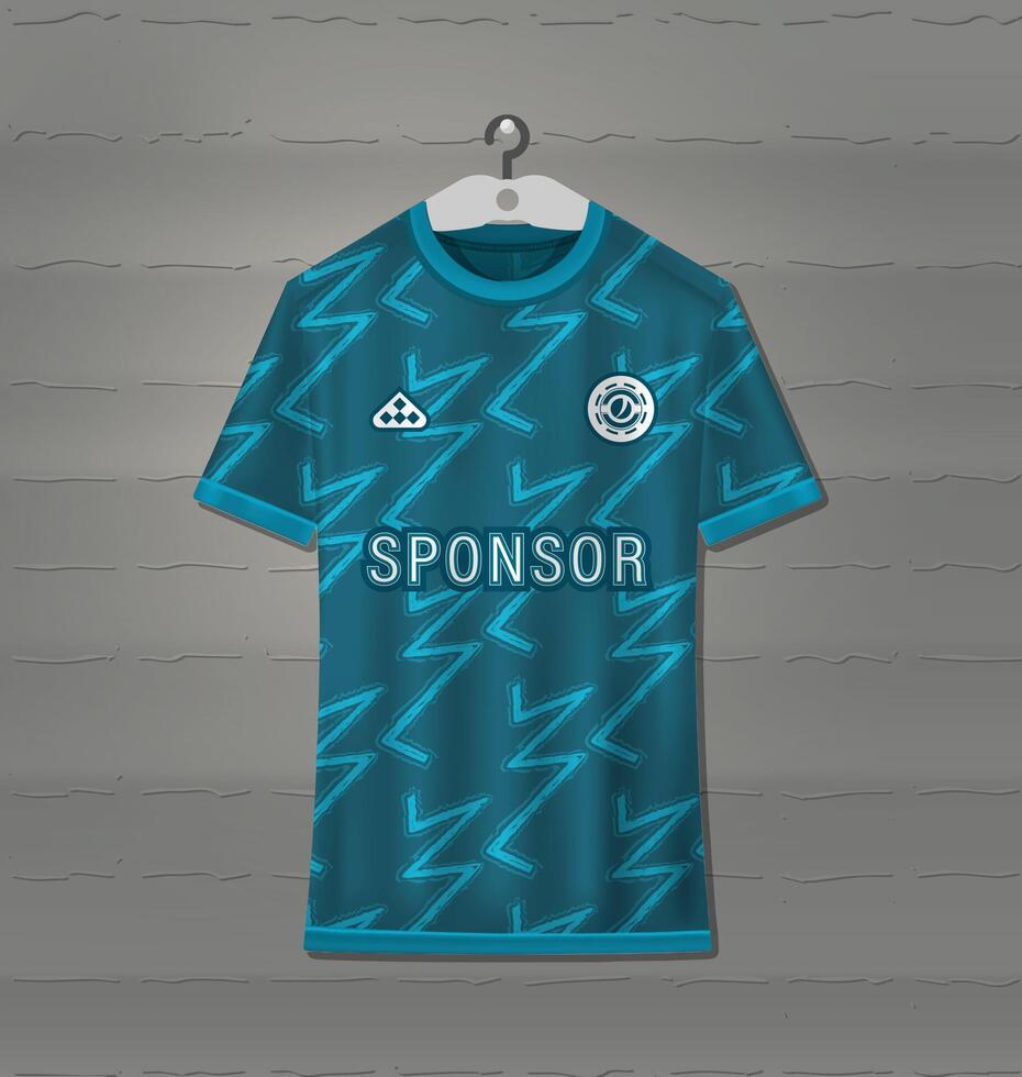 Football jersey design in blue easy for sublimation printing vector