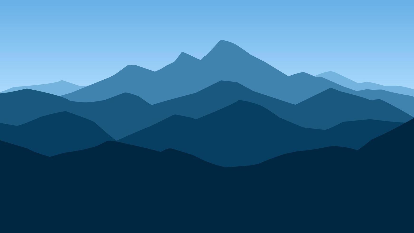 Landscape illustration of mountain ridge vector