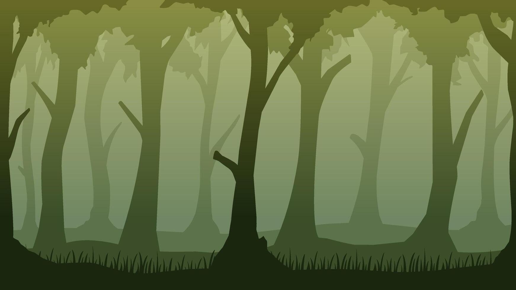 Landscape illustration of deep forest vector