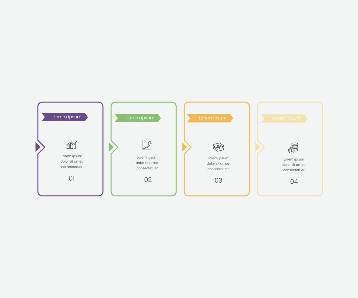 Infographic label design template with icons and 4 options or steps. Can be used for process diagram, presentations, workflow layout, banner, flow chart, info graph. vector