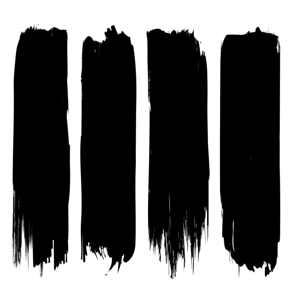 Set of brush stroke on white background vector