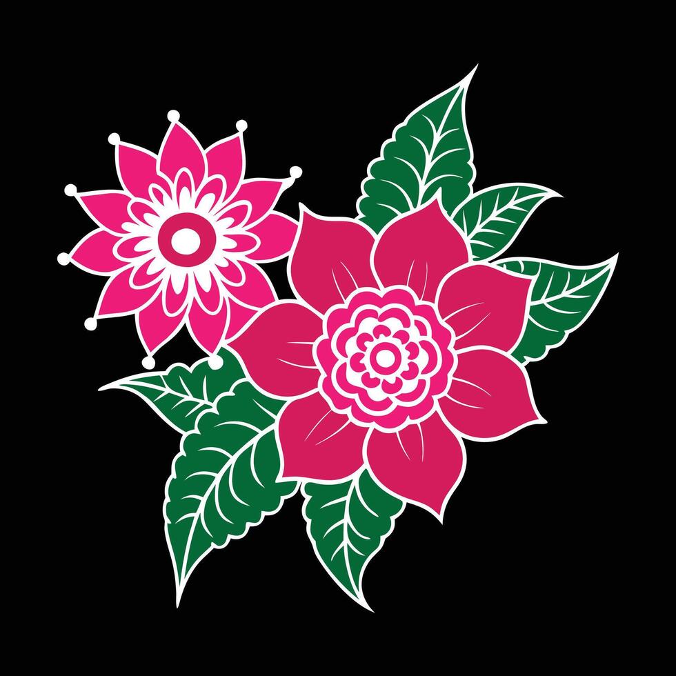 Circular stained glass window, front view, colorful rose window of cathedral vector