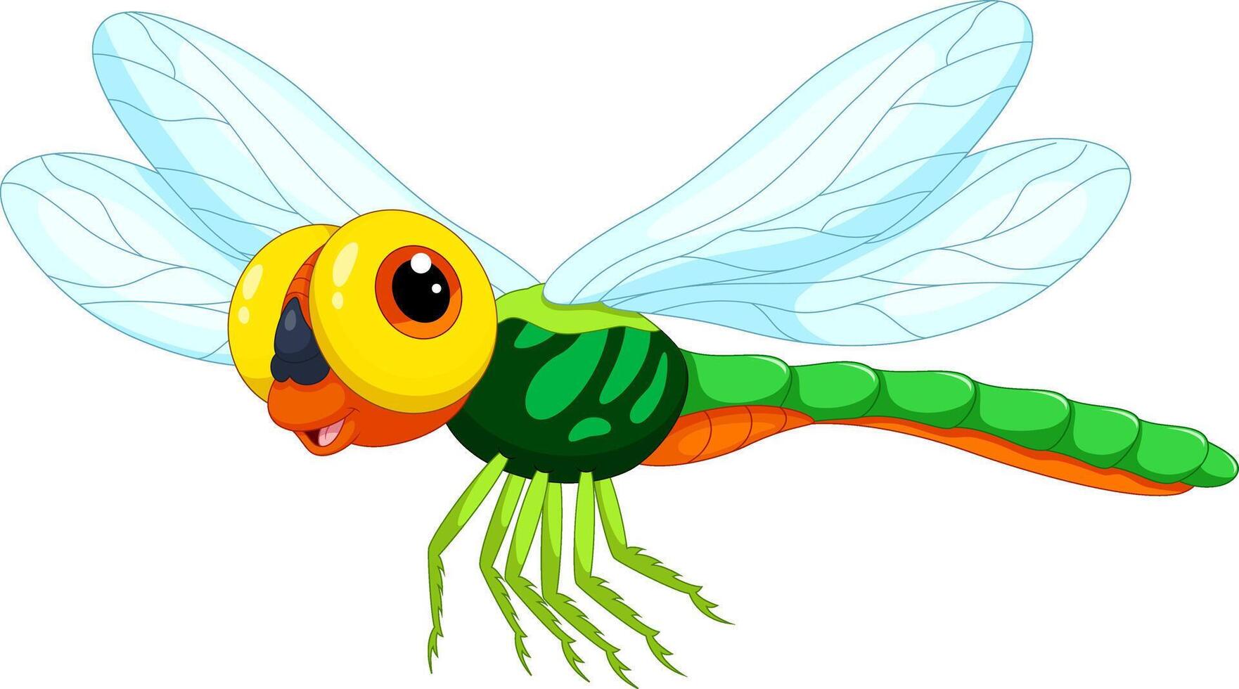Cute dragonfly cartoon vector