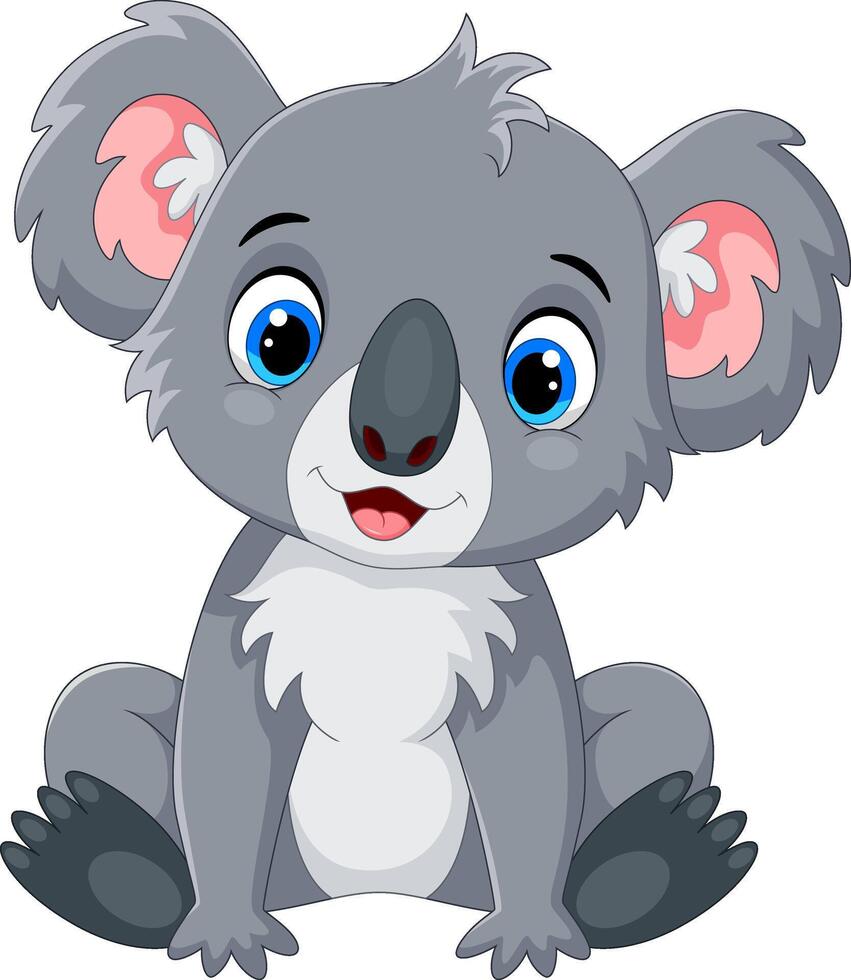 Cartoon cute baby koala sitting vector