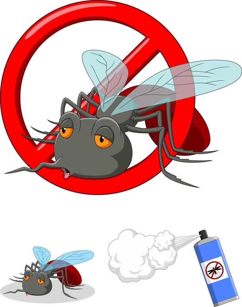 Stop mosquito cartoon vector