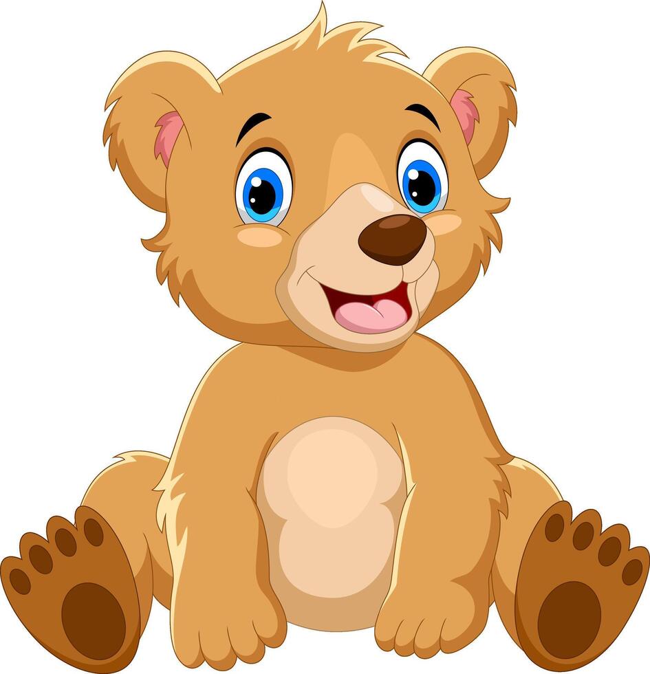 Cute baby bear cartoon vector