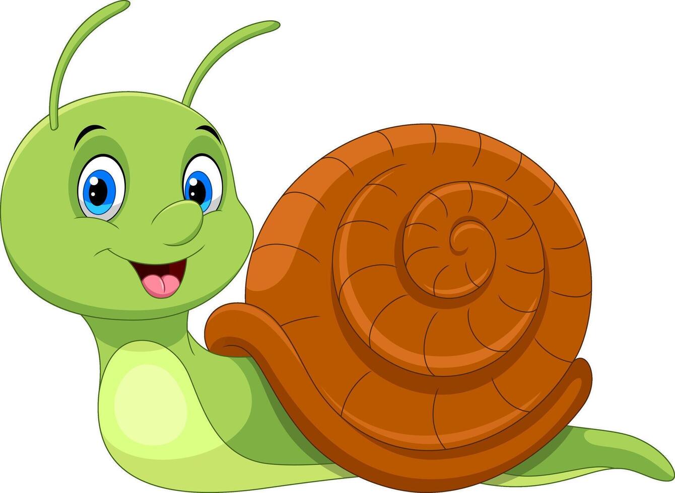 Cute Snail cartoon on white background vector