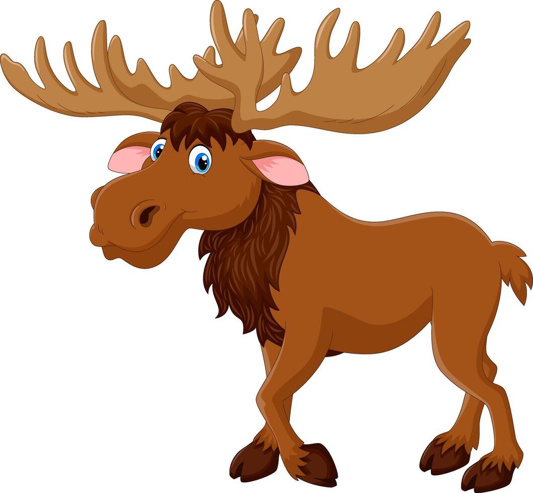 Big funny cartoon moose vector