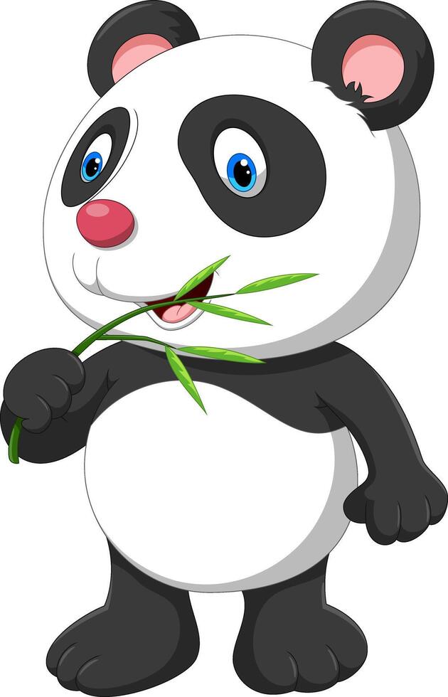 Cute funny baby panda vector