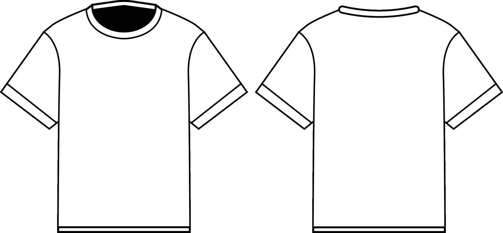 White t shirt mock up outline design vector