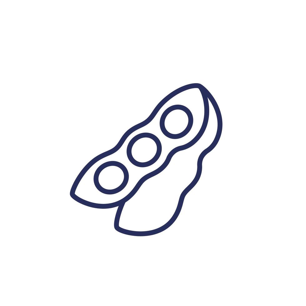 soy bean line icon on white vector