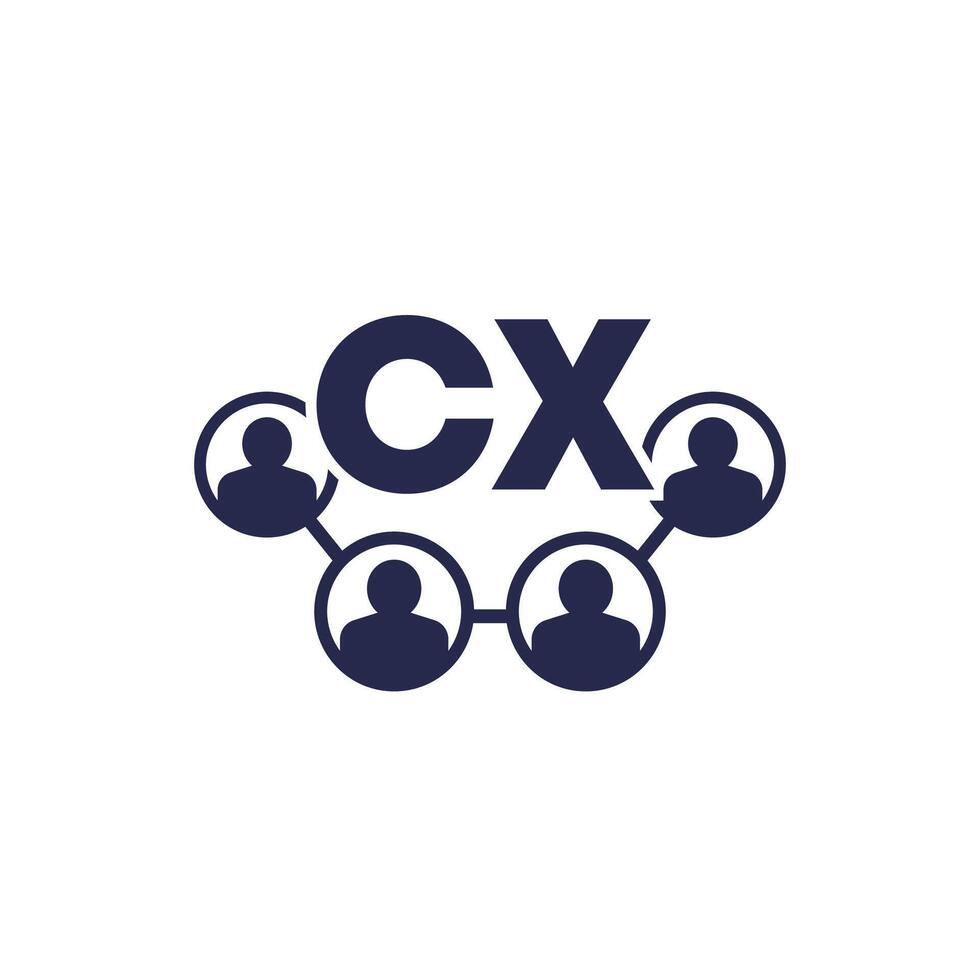 CX, Customer experience icon with people vector