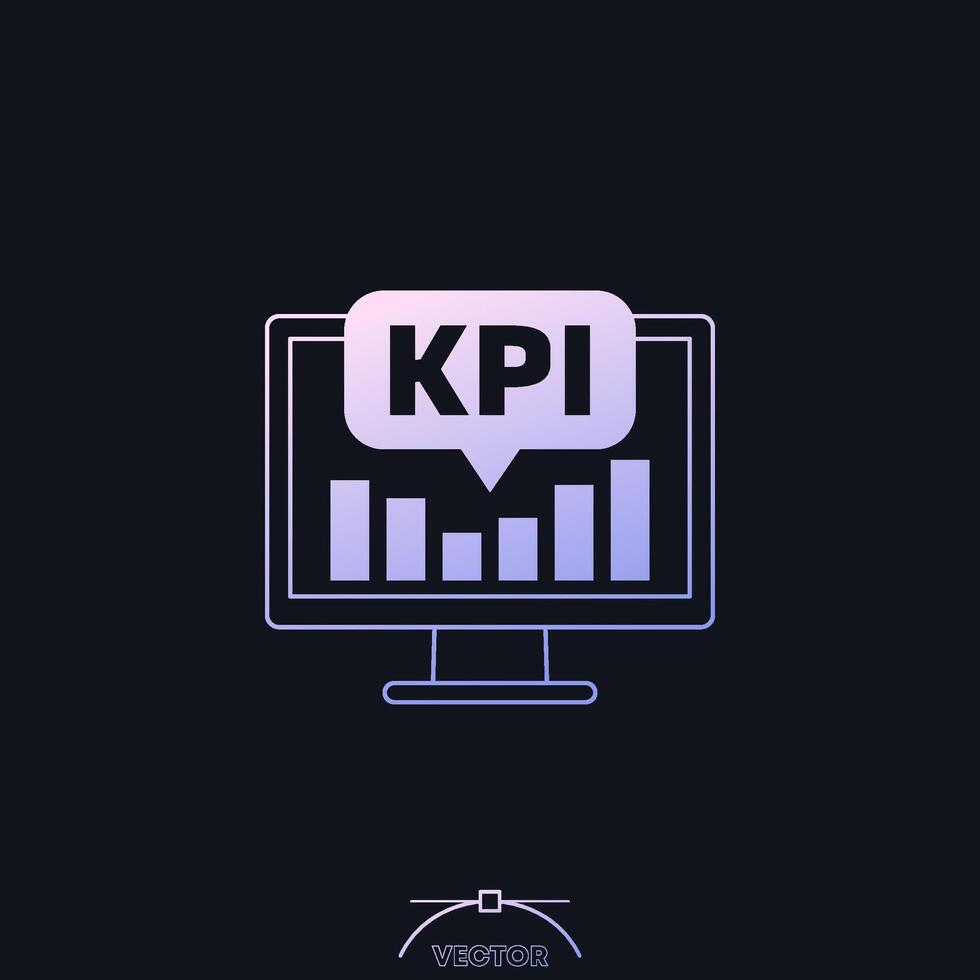 KPI icon, Key performance indicator vector