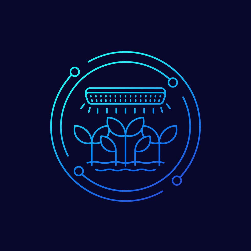 phytolamp icon, LED grow light linear design vector