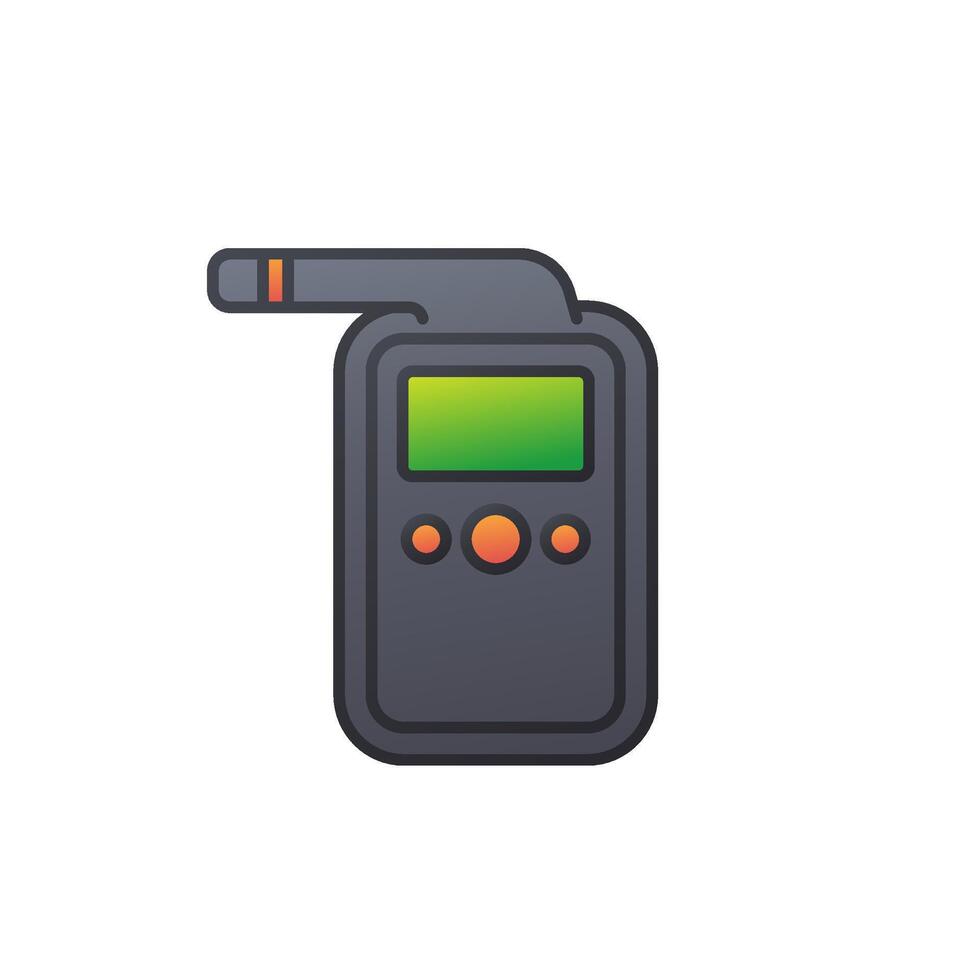 breathalyzer, alcohol test icon with outline vector
