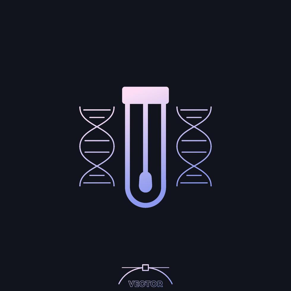 dna swab test icon with a gradient vector