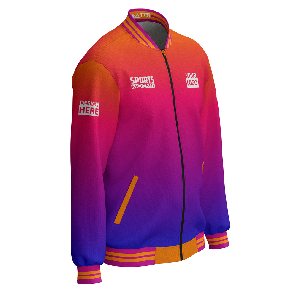 mens long sleeve bomber varsity sports casual jacket mockupfront halfside view psd