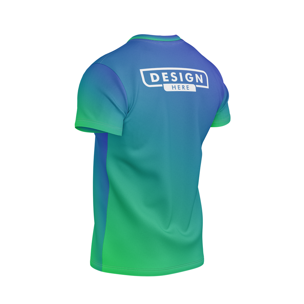 mens v neck short sleeve tshirt jersey mockup back halfside view psd