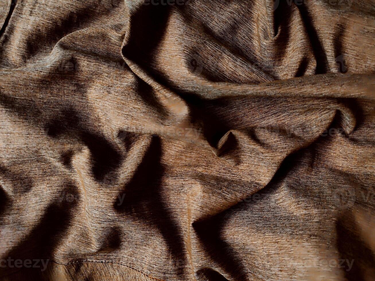 Texture and background of natural wood grain lines on a fabric photo