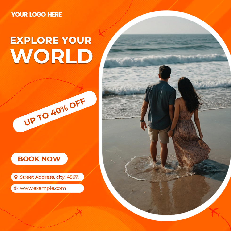 Travel and tourism Social Media post template Design psd