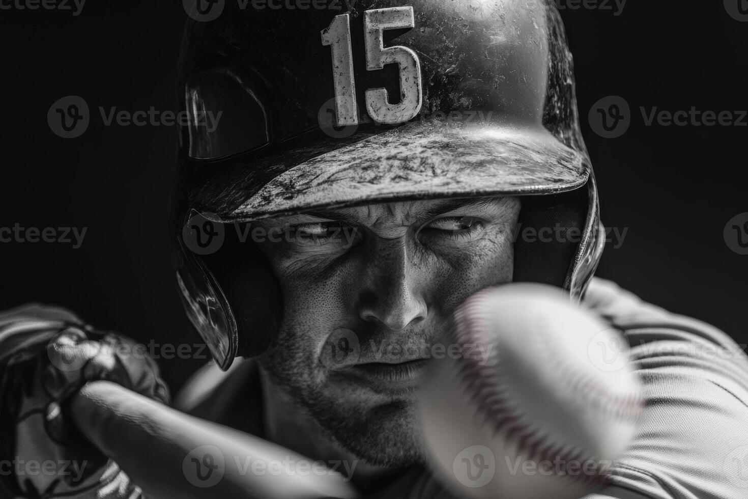 Baseball player getting ready to hit a ball during match photo