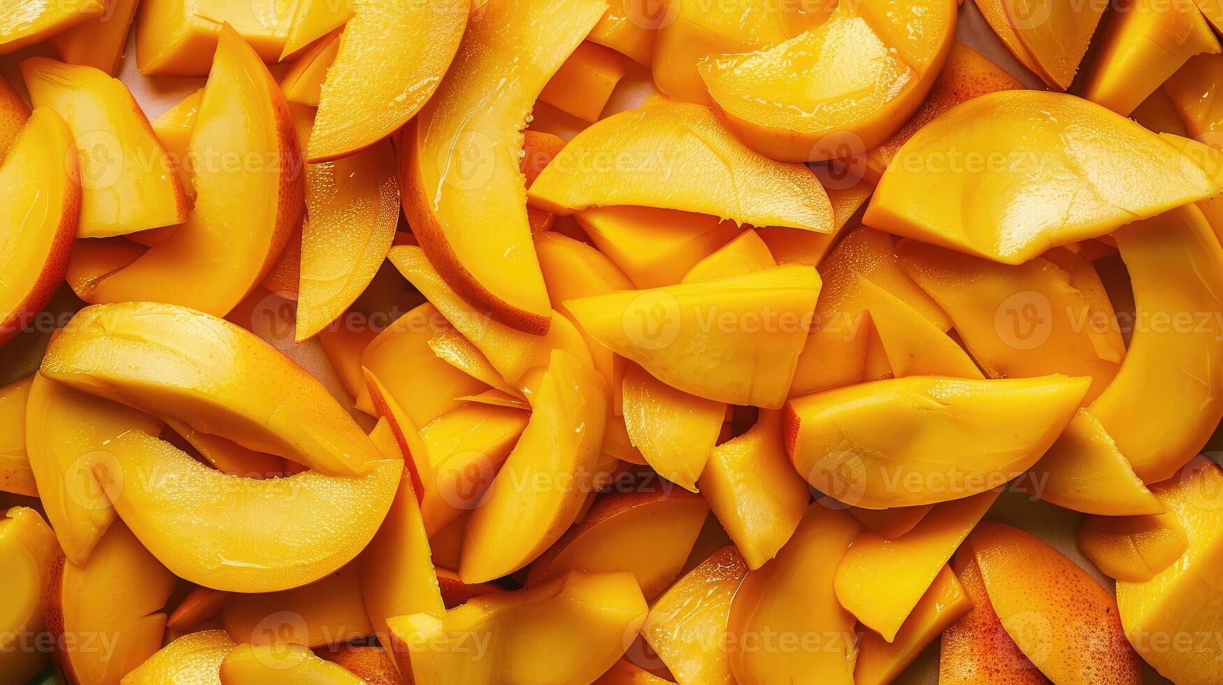 Composition of fresh mango slices photo