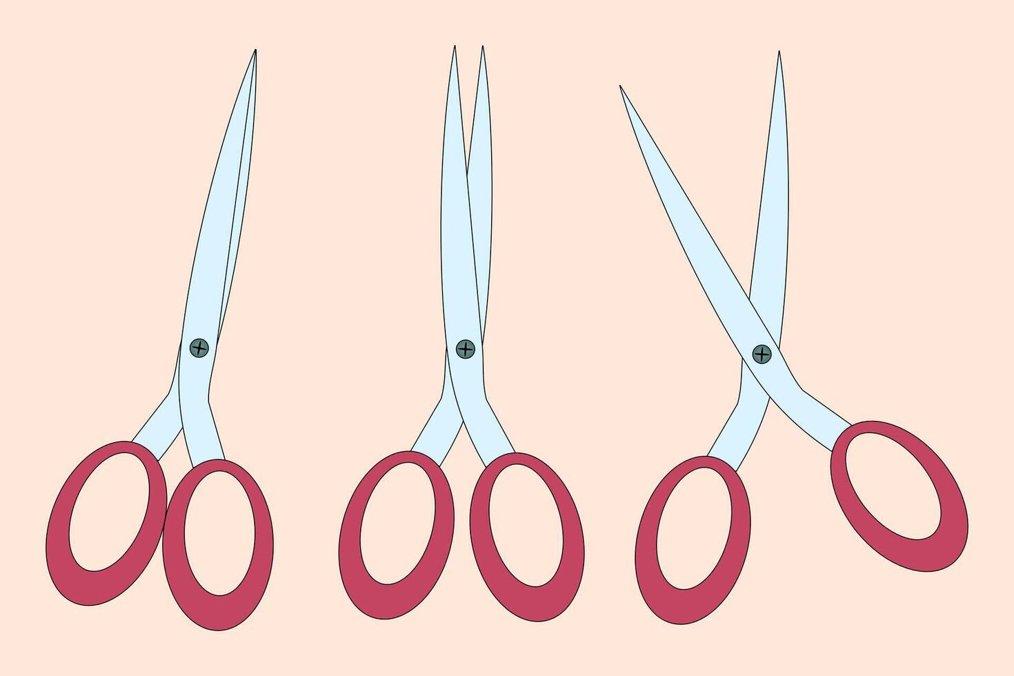 illustration of a set of scissors. Ideal for back-to-school themes, educational materials, and craft projects. vector