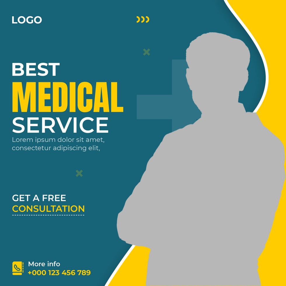 Medical health care social media post banner template psd