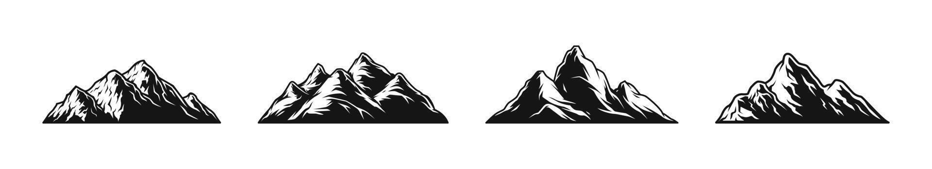 Mountain graphic set. Nature and landscape icons vector