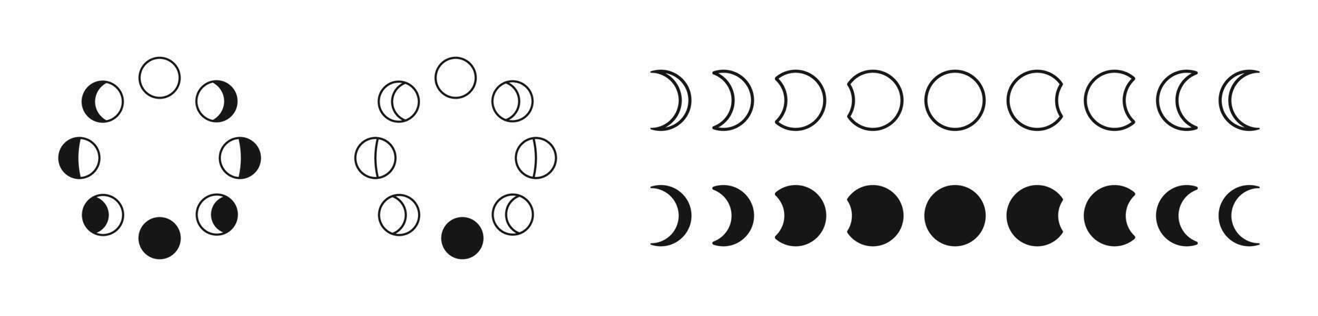 Moon phases icon. Lunar cycle representation vector