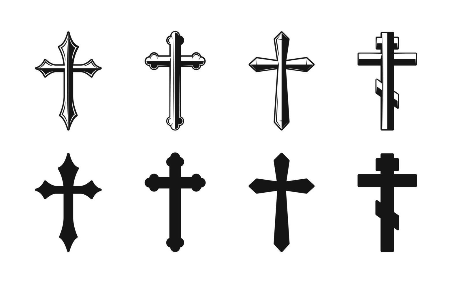 Cross icon. Religious symbol vector