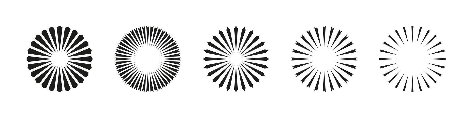 Radial burst icon. Energy explosion symbol vector