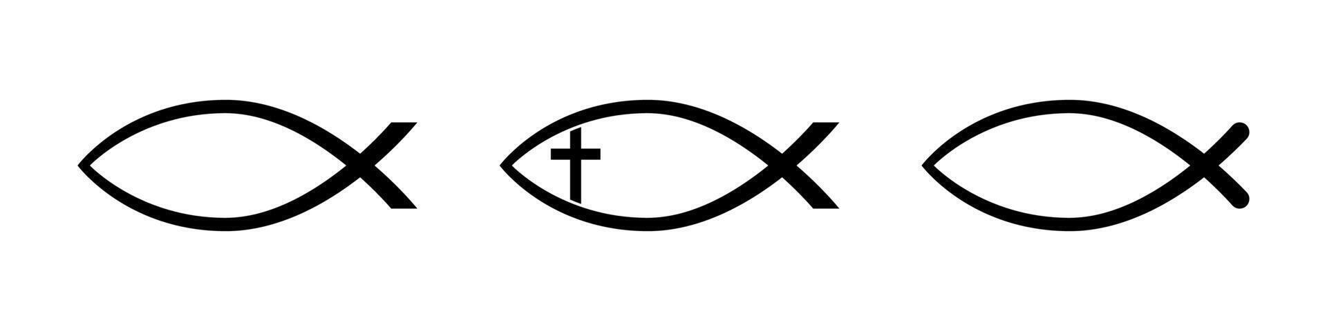 Christian fish symbol. Religious faith icon vector