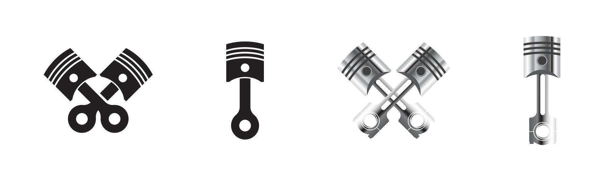 Car piston icon. Engine part symbol vector
