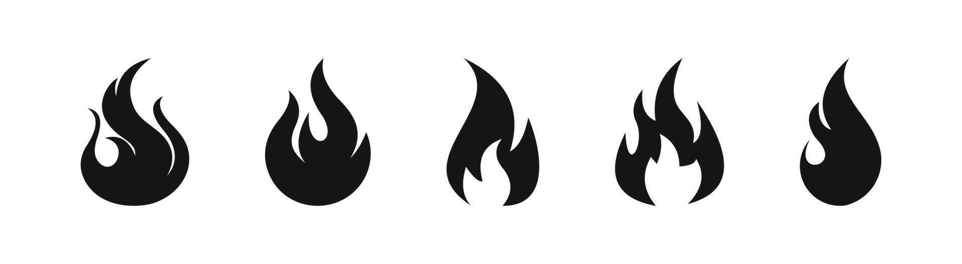 Flame icon. Burning symbol vector