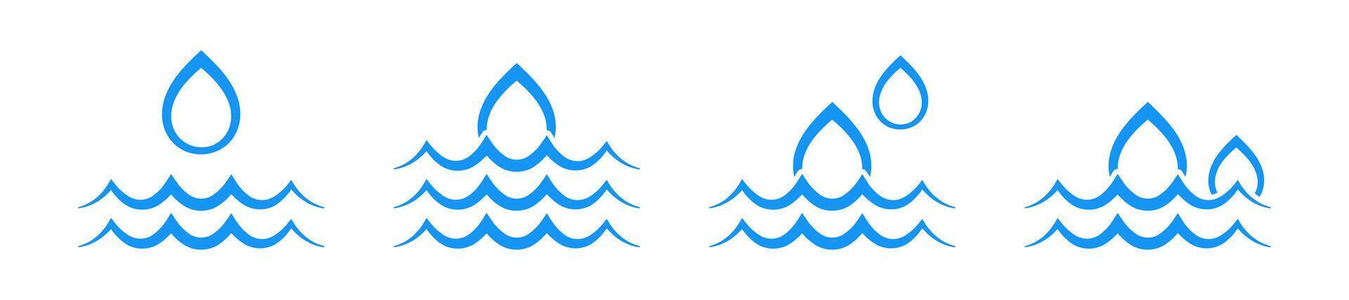 Water wawes illustration vector