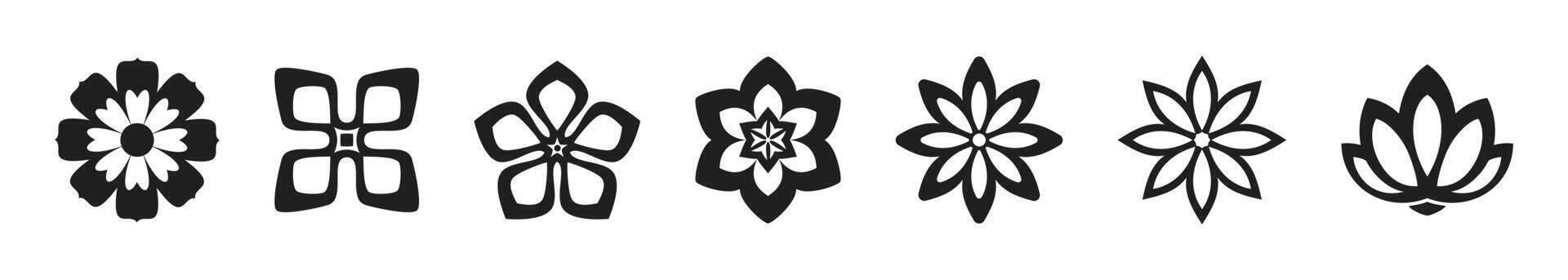 Flower ornament icon. Floral design vector