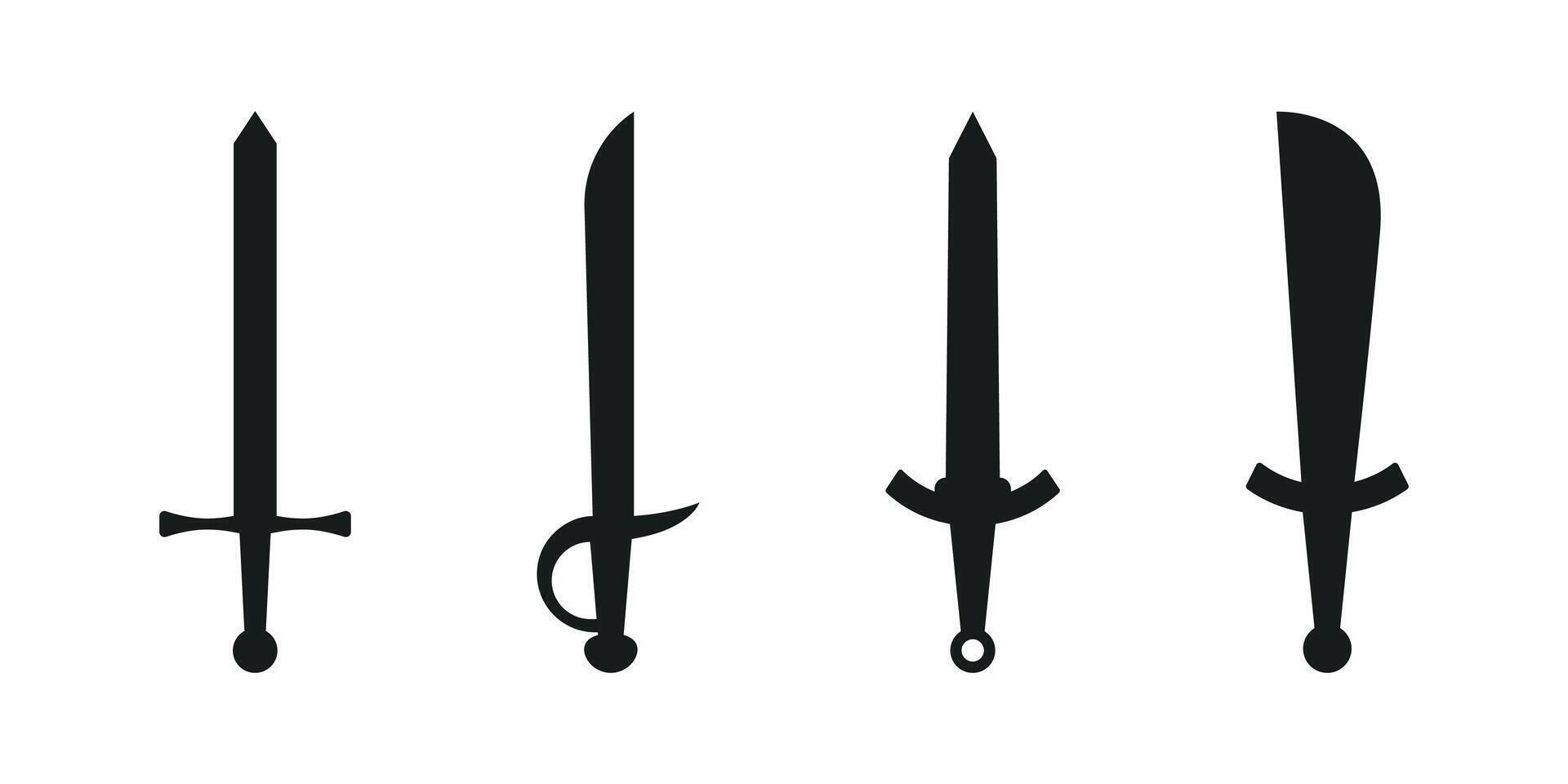 Sword icon. Silhouette weapon vector