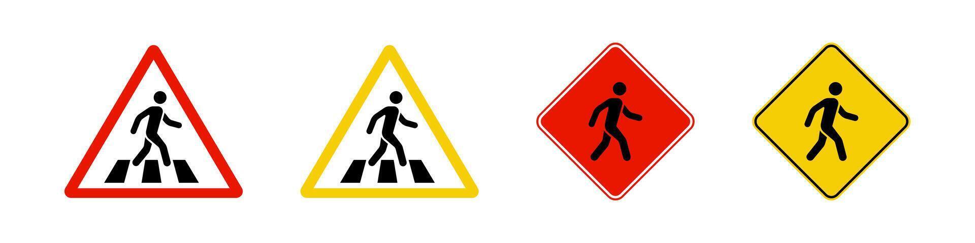 Pedestrian sign icon. Street crossing vector