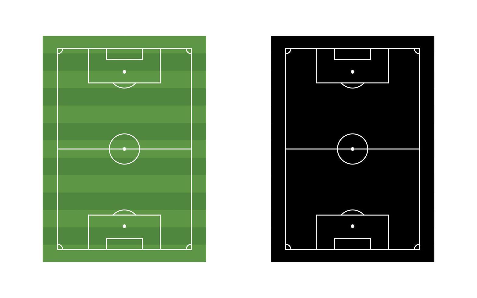 Soccer field illustration. Football pitch layout for games vector