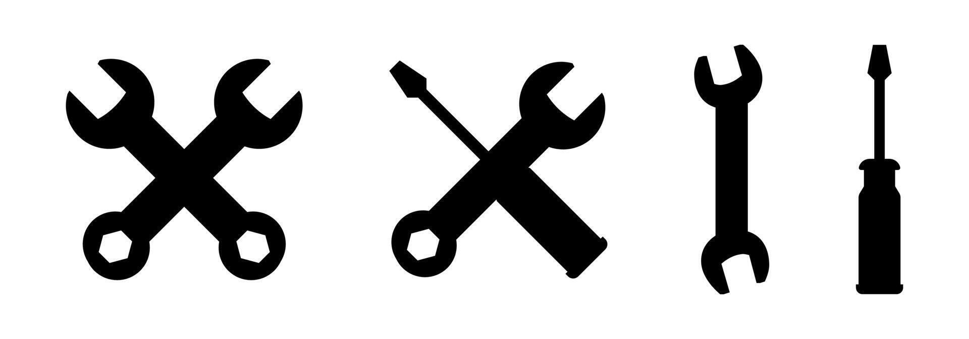 Wrench and screw icon. Repair tools symbol vector