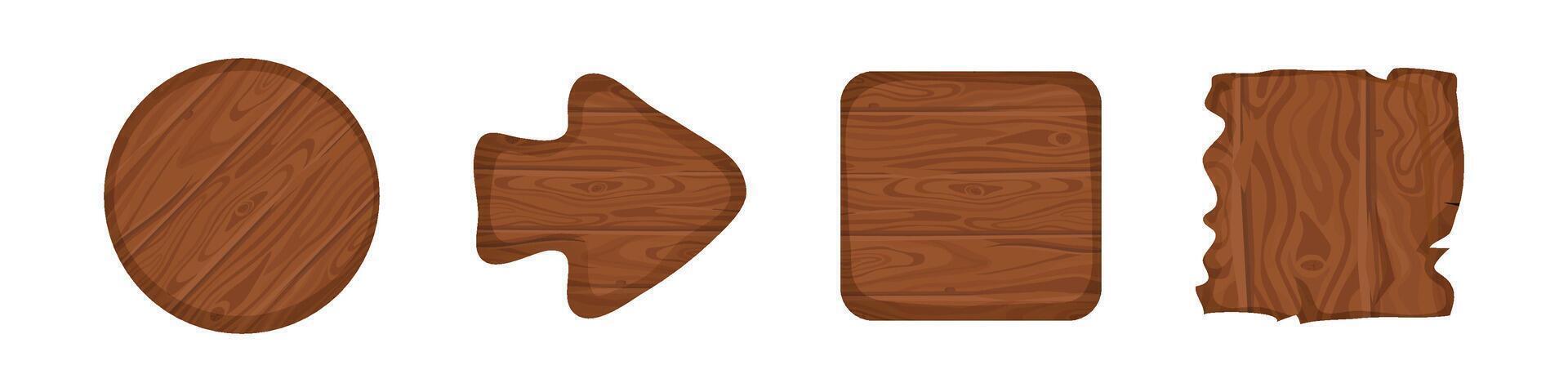 Wooden frame icon. Cartoon-style border symbol vector