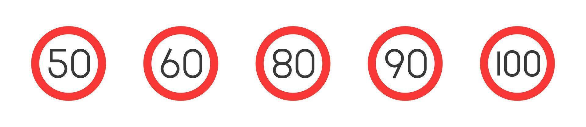 Speed limit roadsign icon. Traffic regulation symbol vector