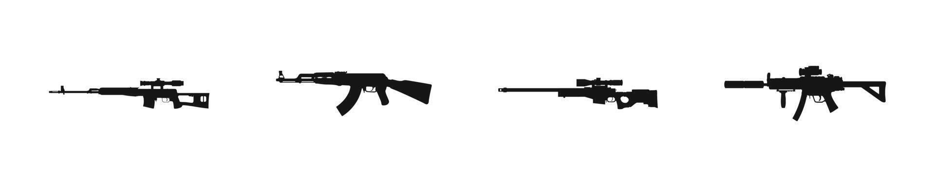 Gun silhouette icon. Weapon symbol vector