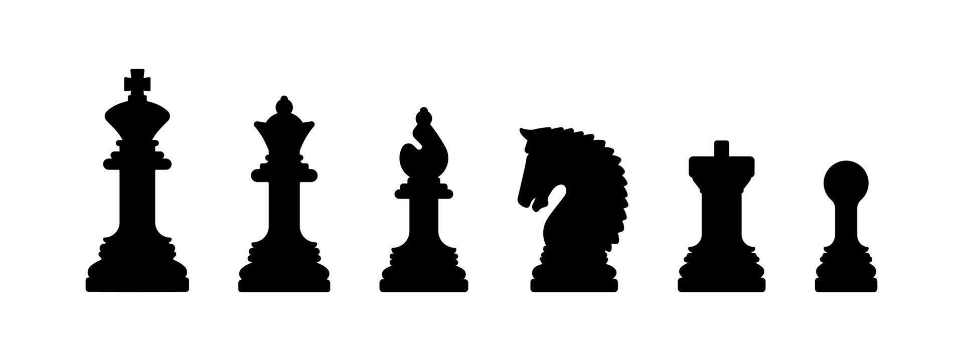 Chess icon set. Game strategy symbol vector