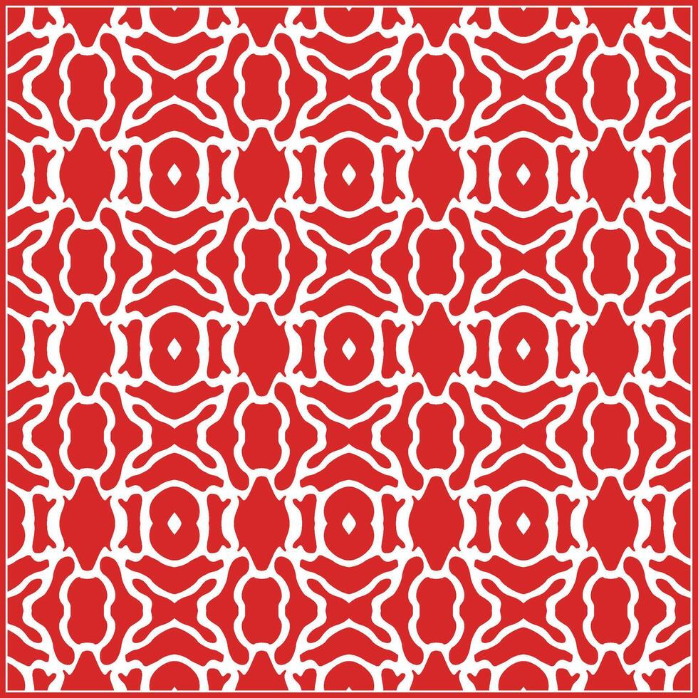 abstract ethnic shape pattern for unique red rug pattern design vector