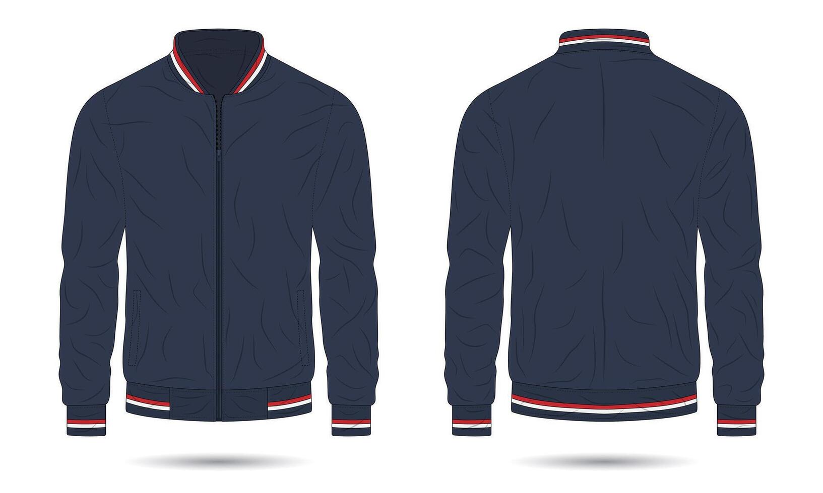 Modern bomber jacket mockup front and back view vector
